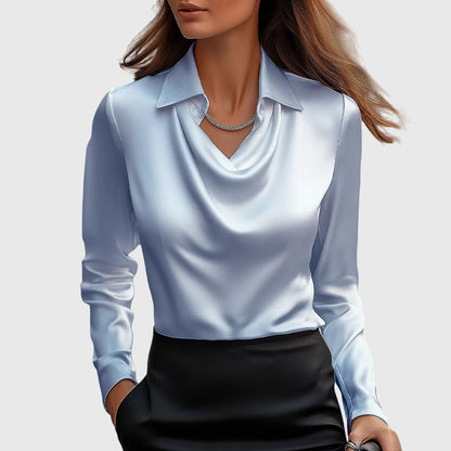 Draped Collared Blouse