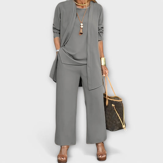 Layered Draped Longline Cropped Relaxed Set