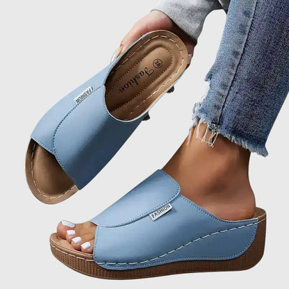 Stitched Wedge Sandals