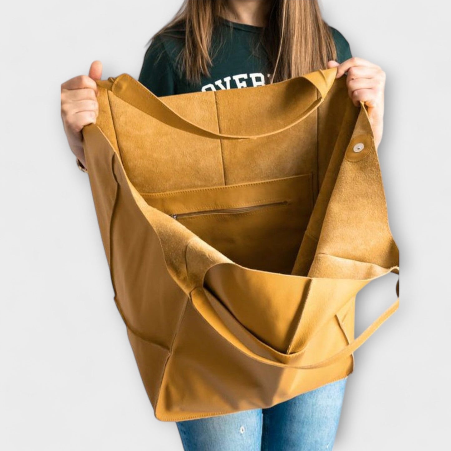 Pocketed Slouchy Oversized Structured Stitched Folded Bag