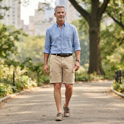 Men's Relaxed Fit Multi-Pocket Casual Cargo Shorts