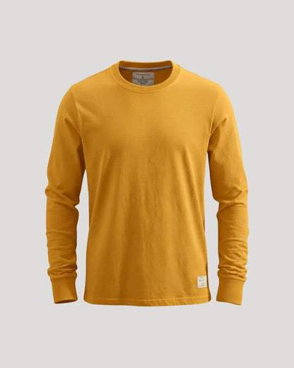 Round Neck Long Sleeved Cuffed Solid Shirt