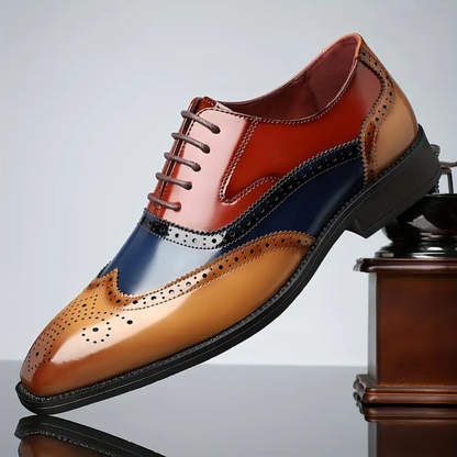 Pointed Toe Lace Up Brogue Shoes
