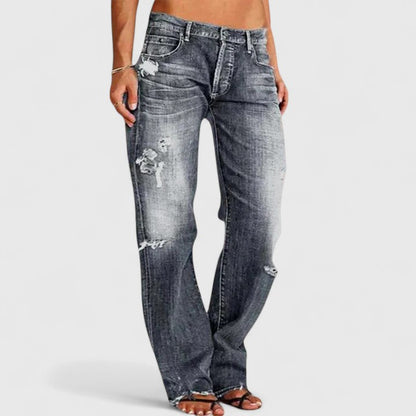 Frayed Loose Jeans