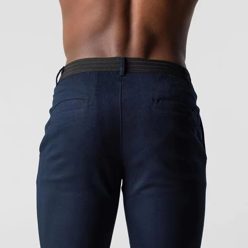 Cropped Tapered Slim Hemmed Pocketed Buttoned Trouser