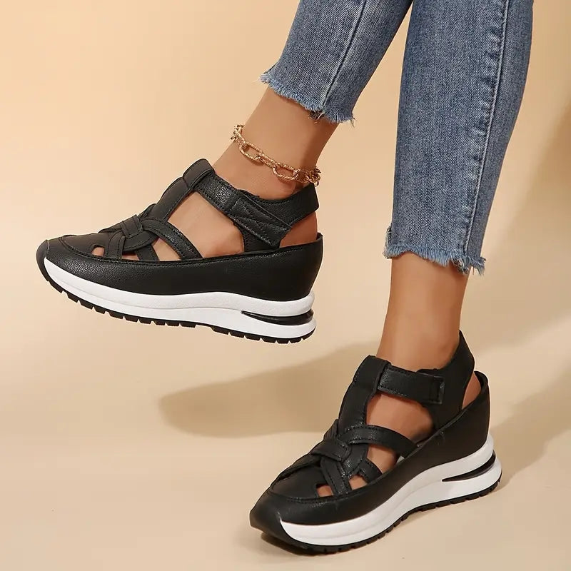 Cut Out Strappy Platform Sole Open Side Sandals