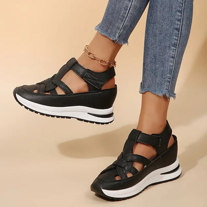 Cut Out Strappy Platform Sole Open Side Sandals