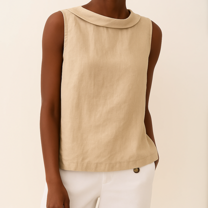 Sleeveless Collared Top