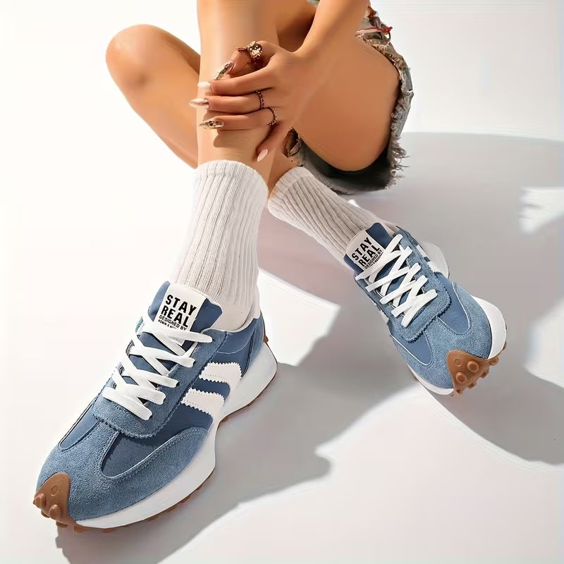 Low Top Textured Paneled Lace Up Sneakers