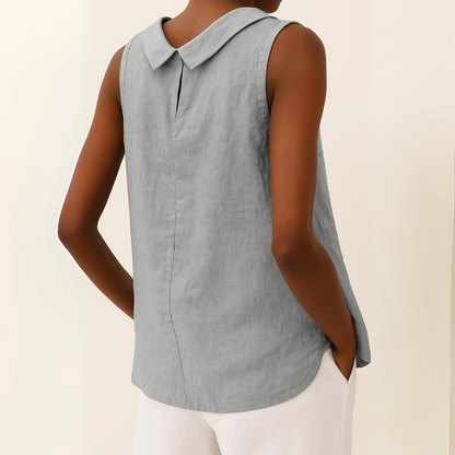 Sleeveless Collared Top