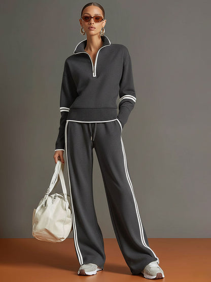Banded Cuffed Dropped Slouchy Straight Set