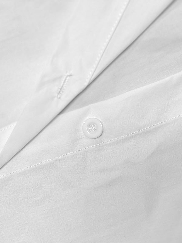 Collared Buttoned Long Cuffed Seamed Blouse
