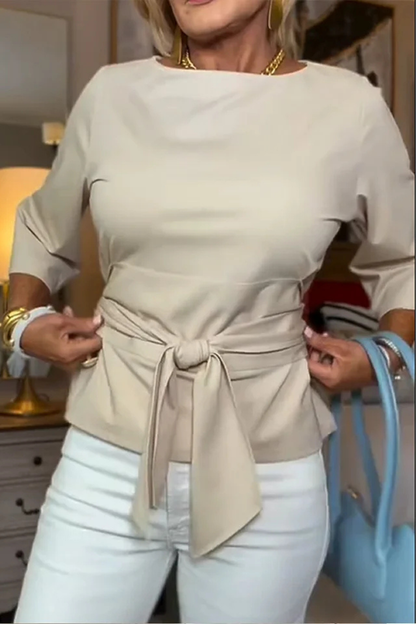 Draped Wide Ruched Structured Plain Straight Top