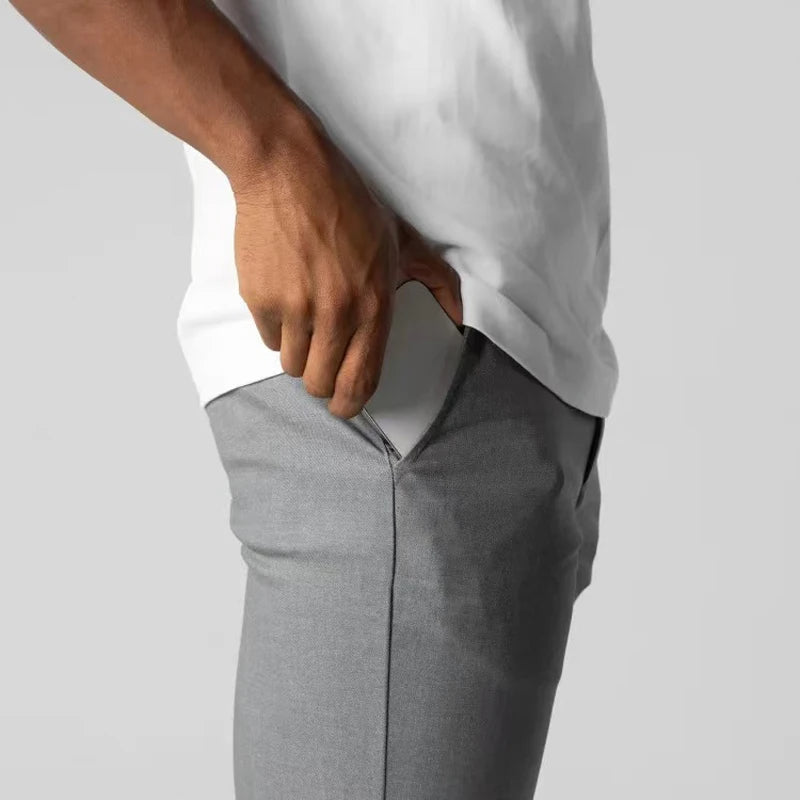 Cropped Tapered Slim Hemmed Pocketed Buttoned Trouser