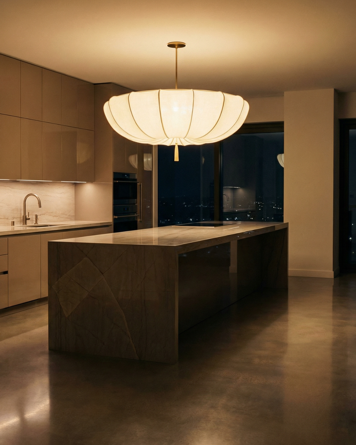 Scalloped Umbrella Silhouette Pendant Lamp