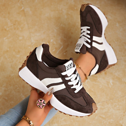 Low Top Textured Paneled Lace Up Sneakers
