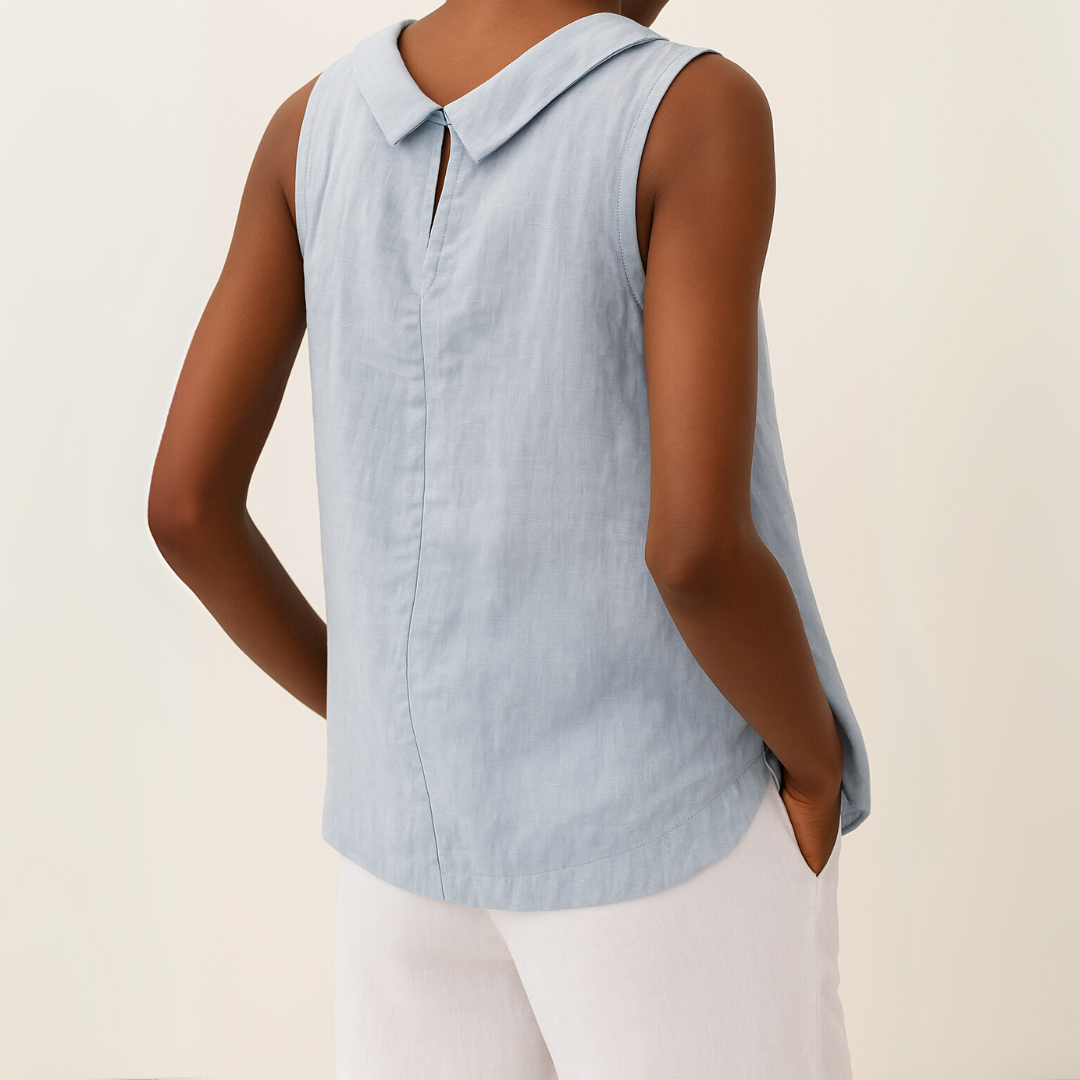 Sleeveless Collared Top
