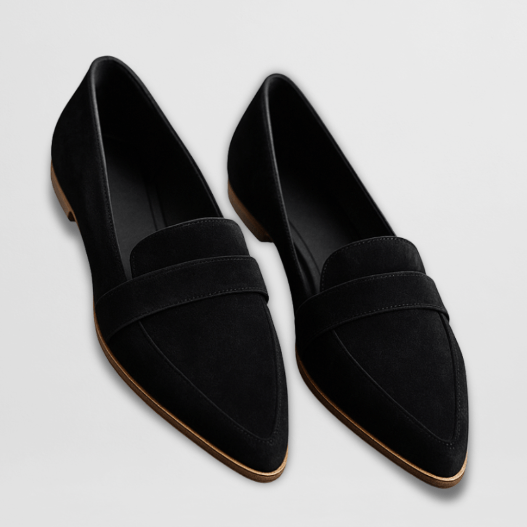 Pointed Toe Low Heel Solid Slip On Loafers