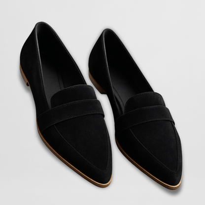 Pointed Toe Low Heel Solid Slip On Loafers