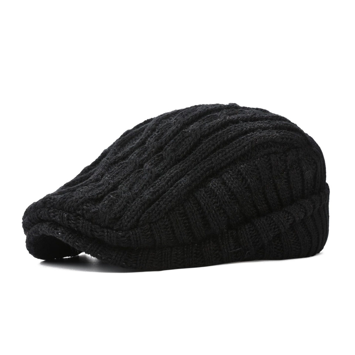 Cable Knitted Textured Flat Cap