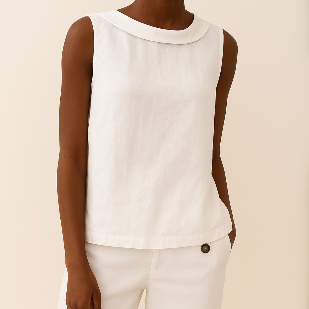 Sleeveless Collared Top