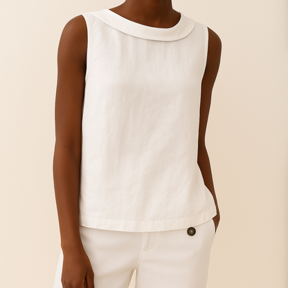Sleeveless Collared Top