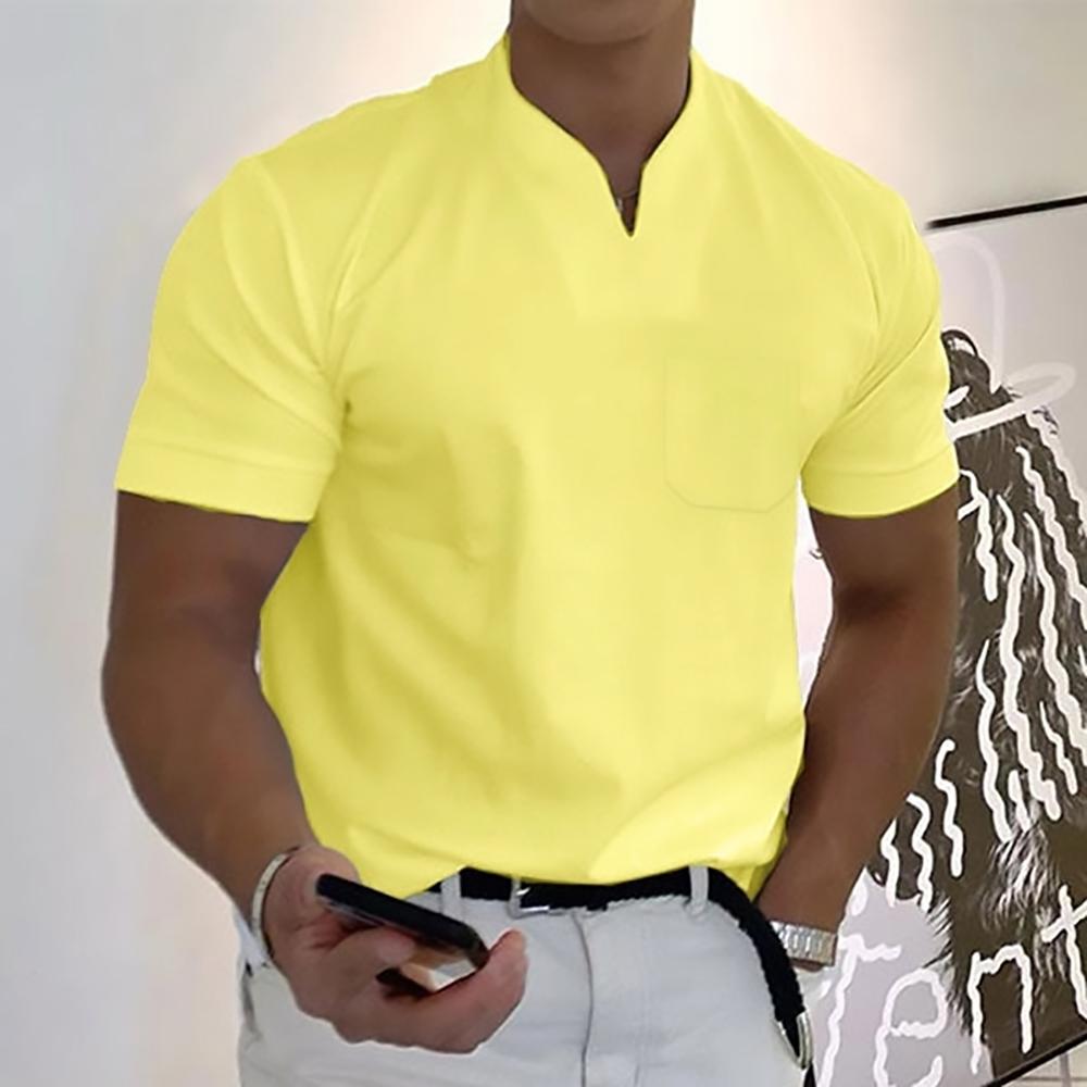 Notch Collar Short Sleeve Polo Shirt