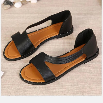Flat Open Asymmetric Closed Round Wide Sandals