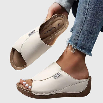 Stitched Wedge Sandals