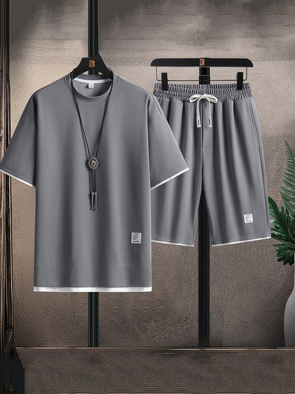 Crew Neck Textured Drawstring Pocketed Set