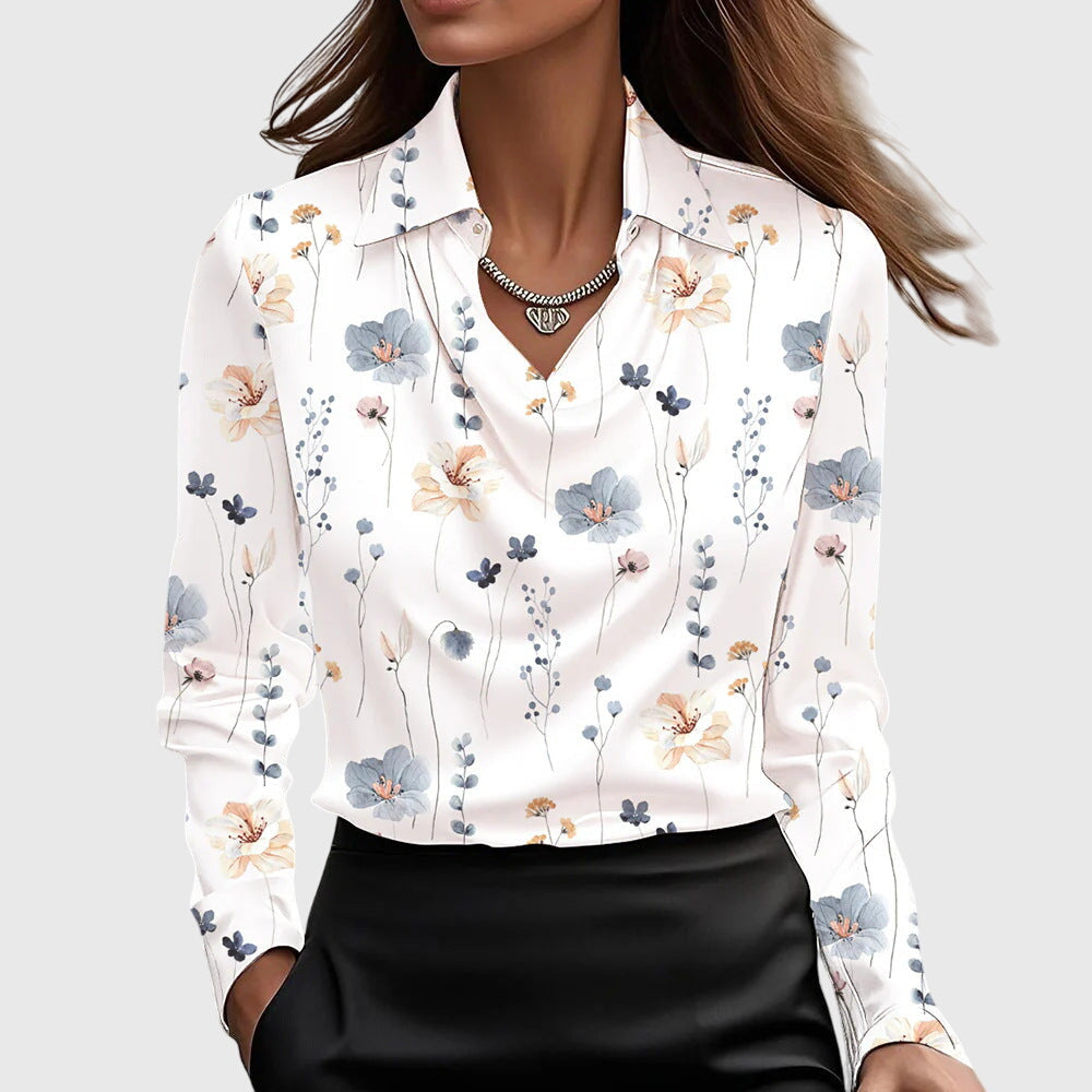 Draped Collared Blouse