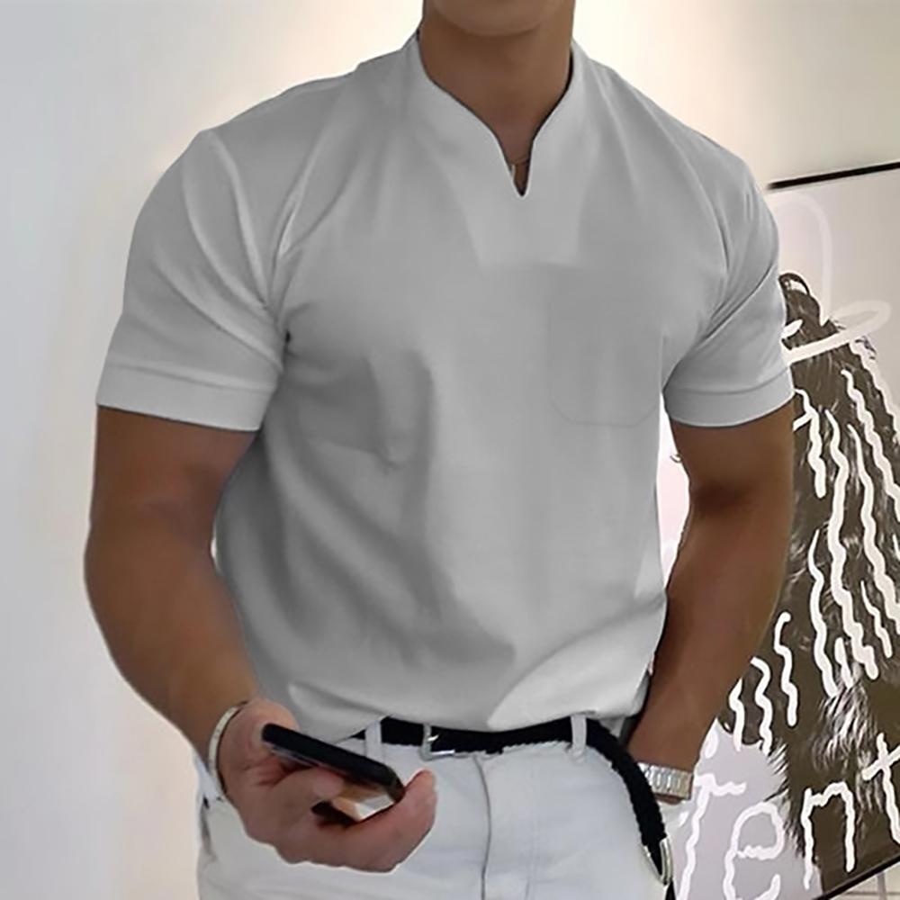 Notch Collar Short Sleeve Polo Shirt