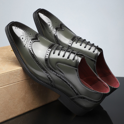 Pointed Toe Lace Up Brogue Shoes