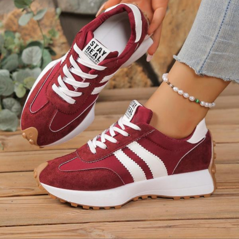 Low Top Textured Paneled Lace Up Sneakers