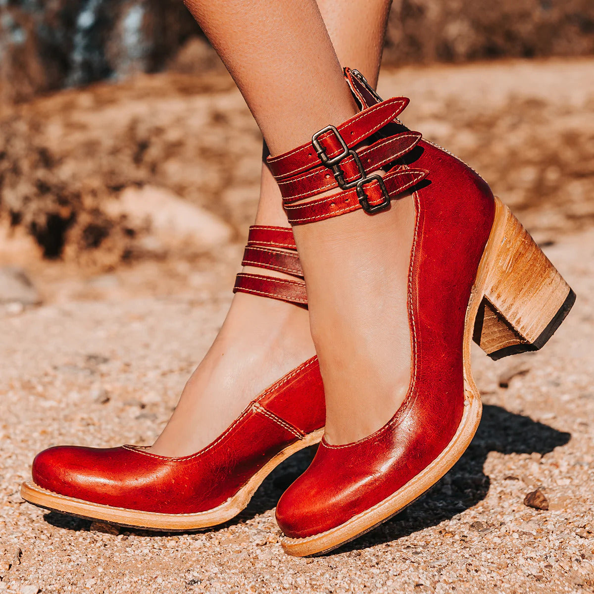 Triple Buckle Ankle Sandals