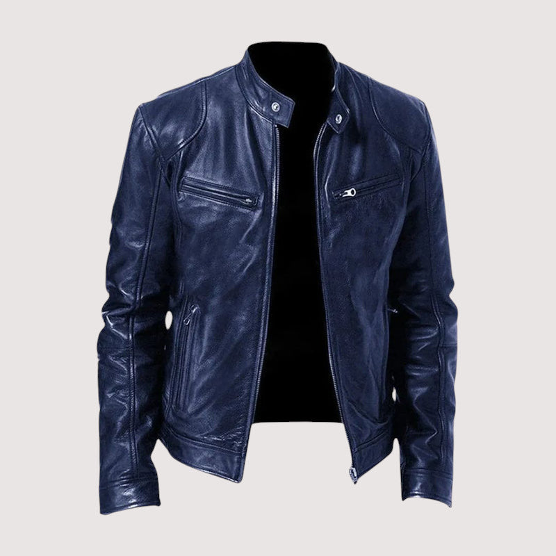 Zipped Paneled Fitted Banded Pocketed Jacket