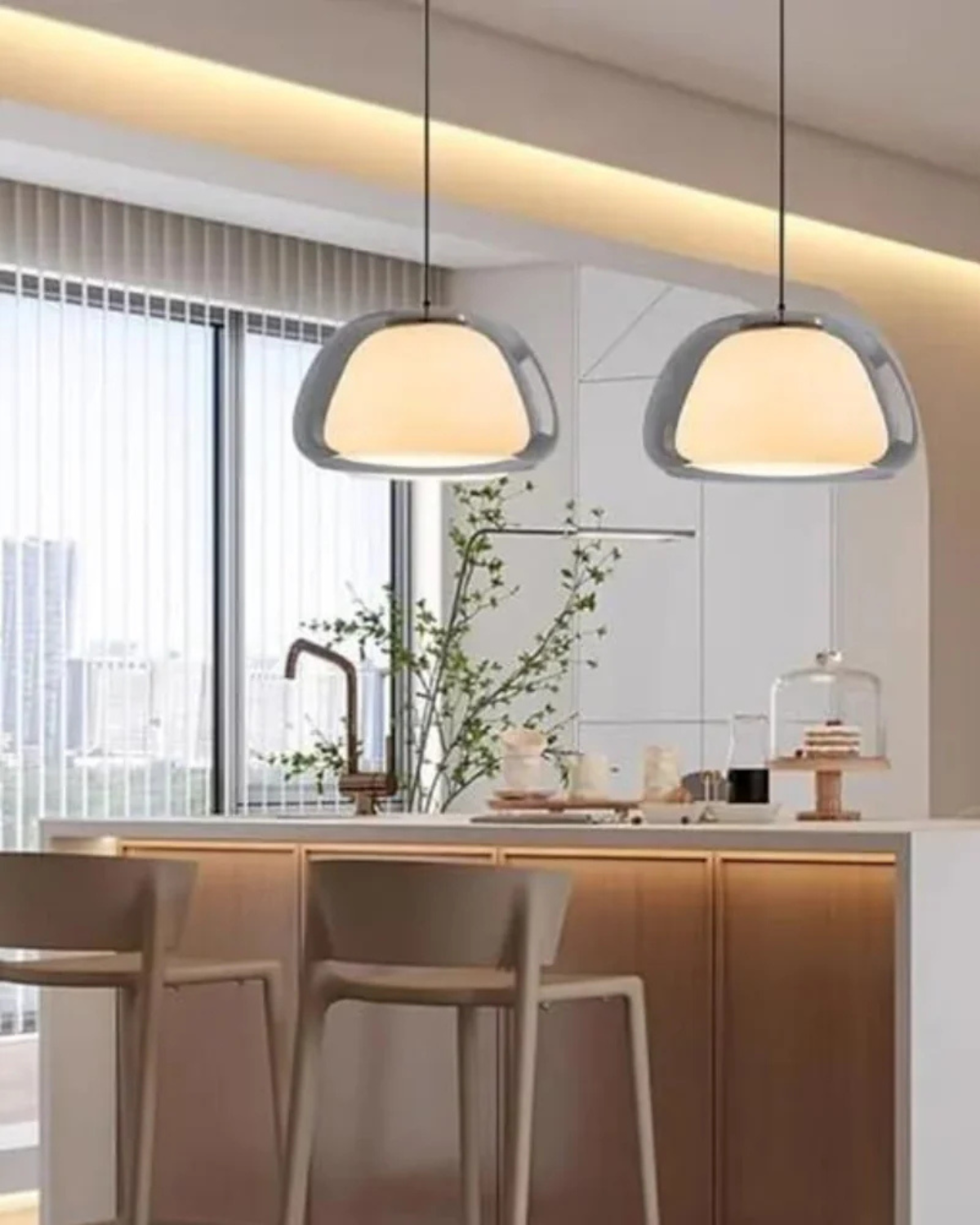 Translucent Encapsulated Dome Pendant Lamp