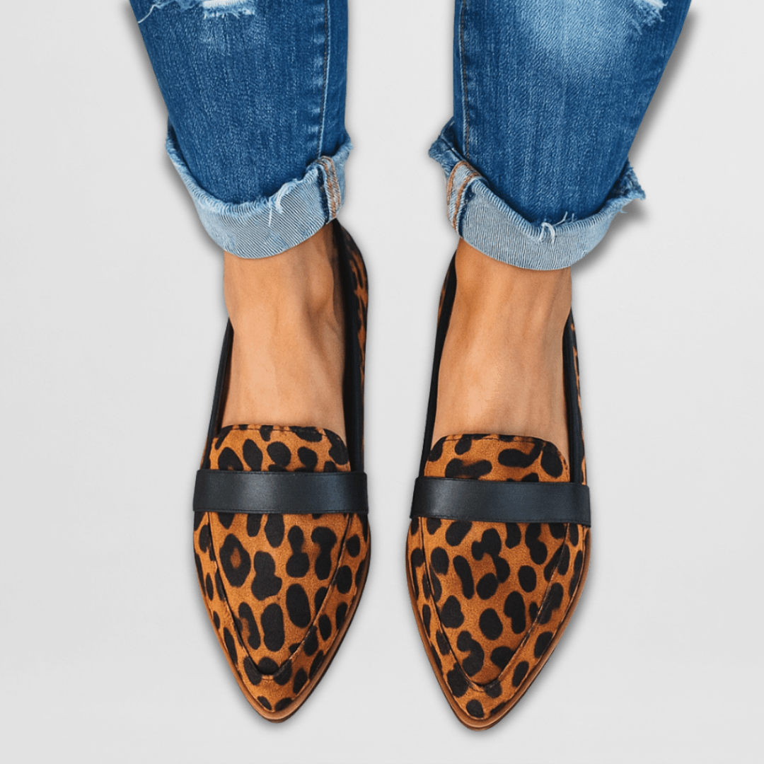 Pointed Toe Low Heel Solid Slip On Loafers