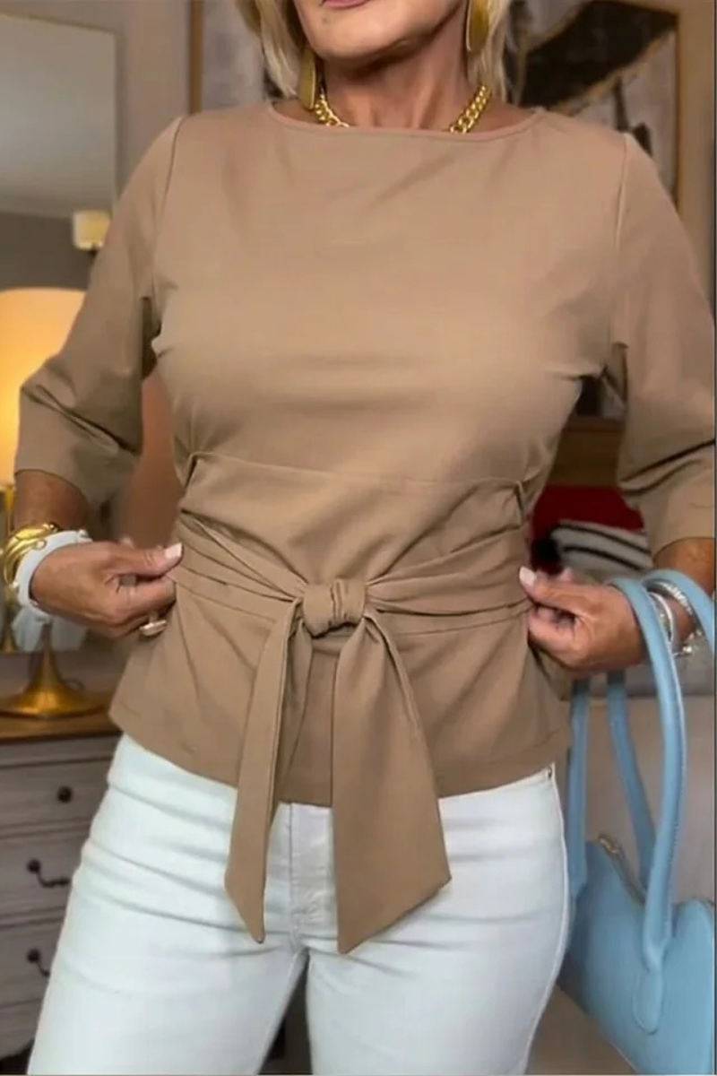 Draped Wide Ruched Structured Plain Straight Top