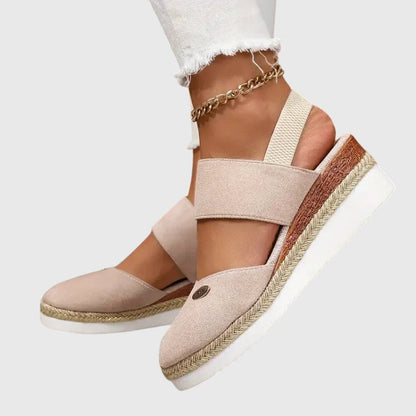 Braided Layered Elevated Strapped Closed Round Sandals
