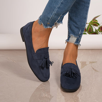 Women's Tasselled Round Toe Flat Loafers