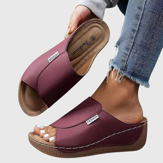 Stitched Wedge Sandals
