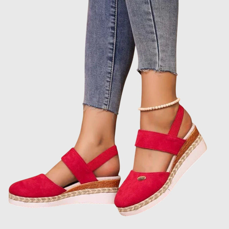 Braided Layered Elevated Strapped Closed Round Sandals