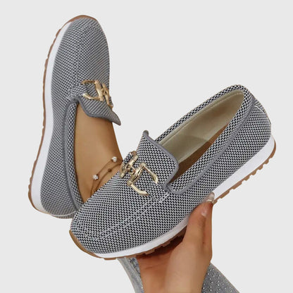 Low Heel Slip On Textured Loafer