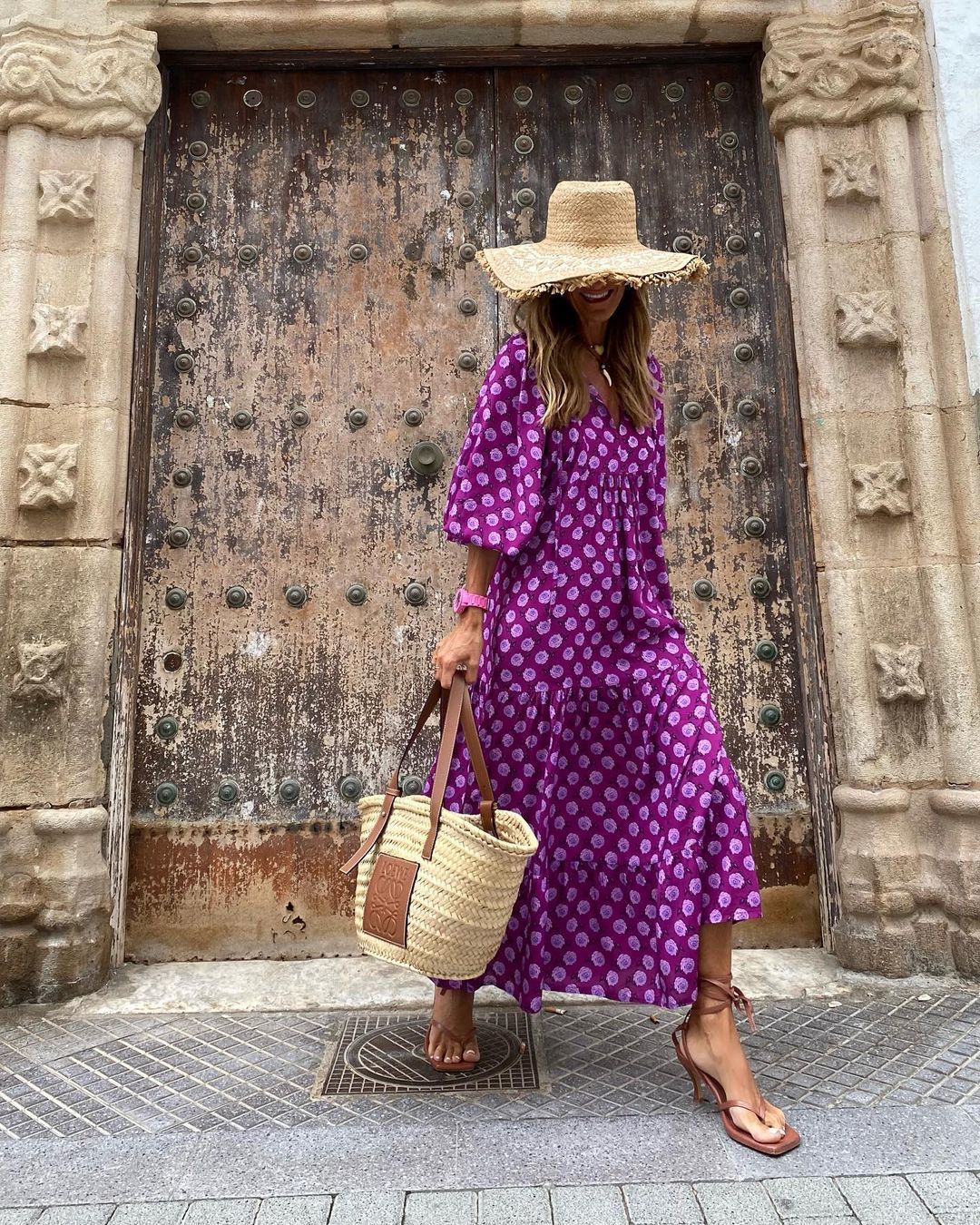 Loose Fit Printed Ruffled Dress