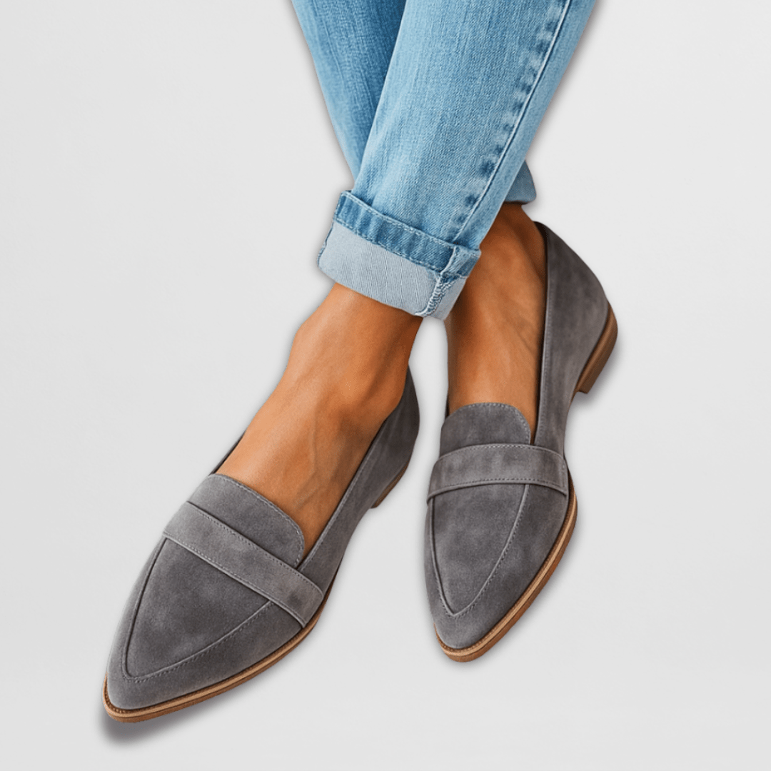 Pointed Toe Low Heel Solid Slip On Loafers