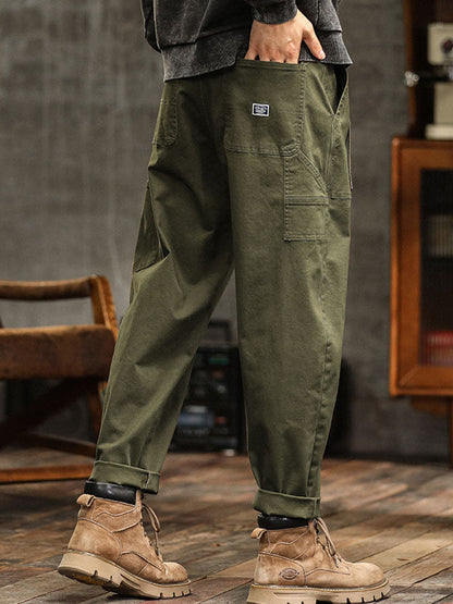 Pocketed Rolled Loose Straight Seamed Trouser