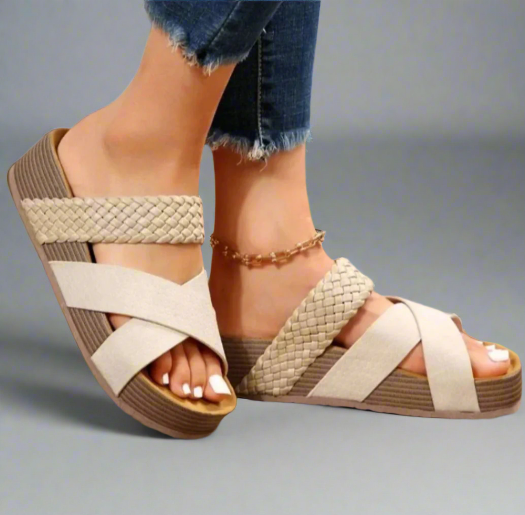 Woven Crisscross Open Sandals