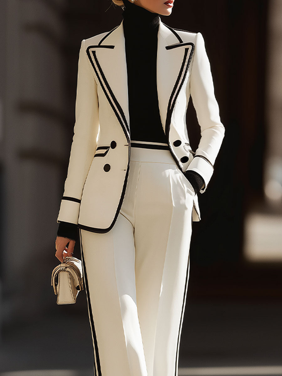 Double Breasted Tapered Creased Longline Set