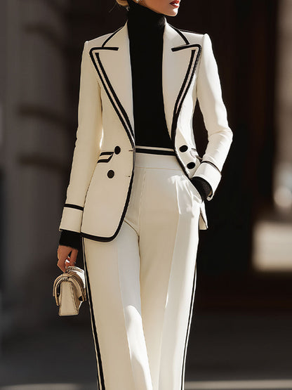 Double Breasted Tapered Creased Longline Set
